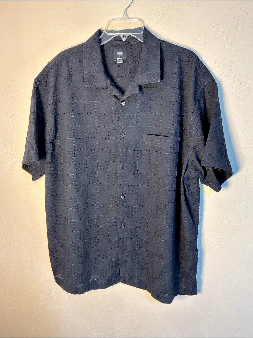 Vans Wayside Eyelet Woven Shirt Men's Black Large